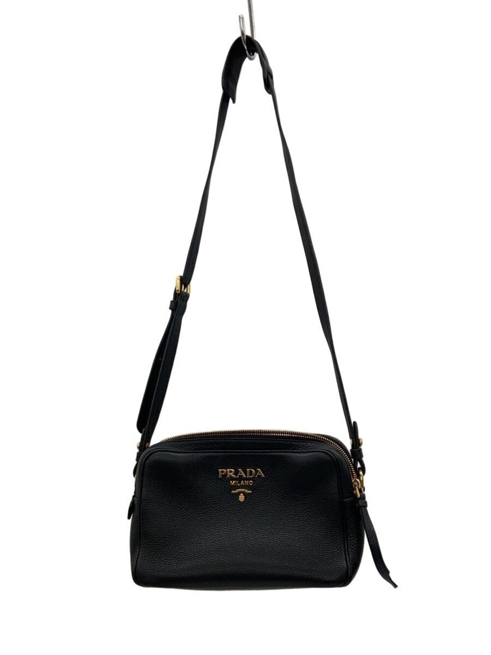 Prada Shoulder Bag Leather Black